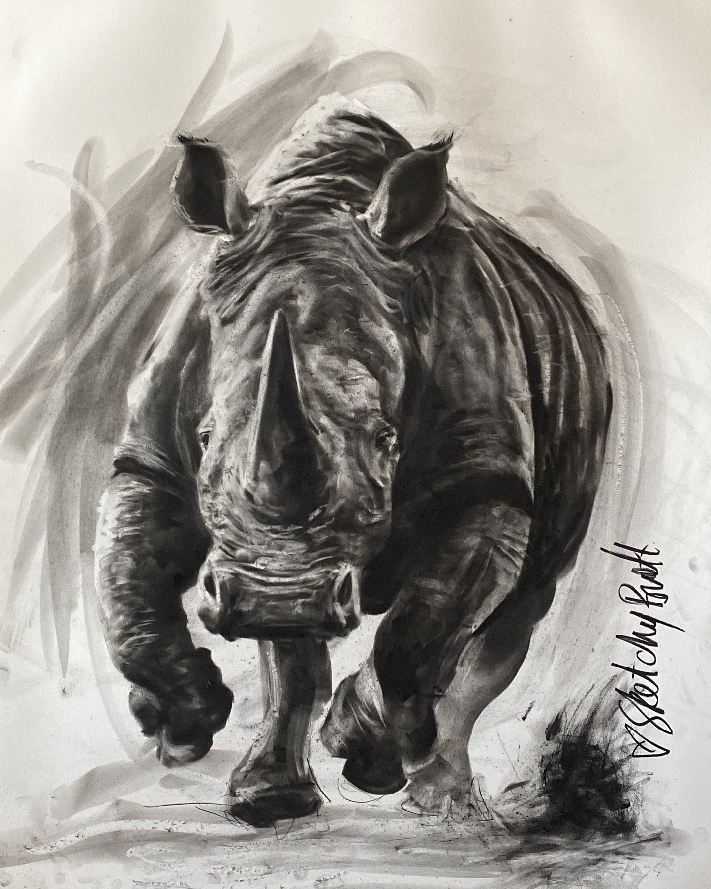 African Rhino - Original Artwork