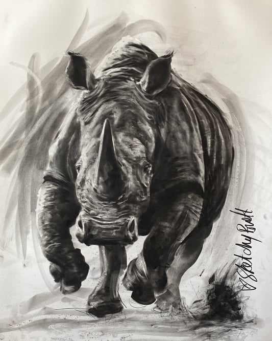 African Rhino - Original Artwork