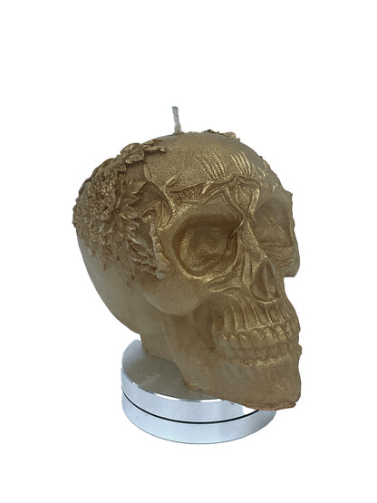 Gold Caesar Skull Candle