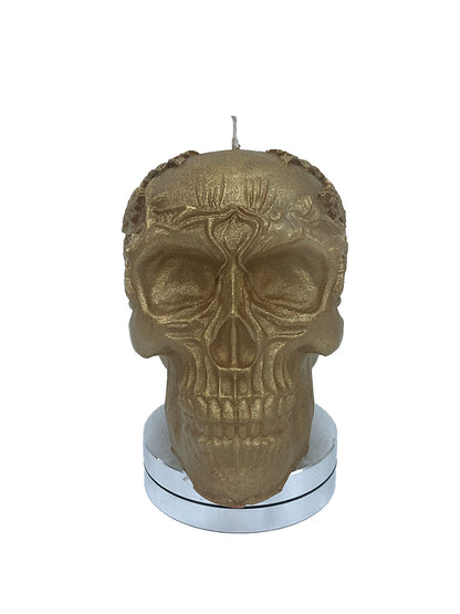 Gold Caesar Skull Candle