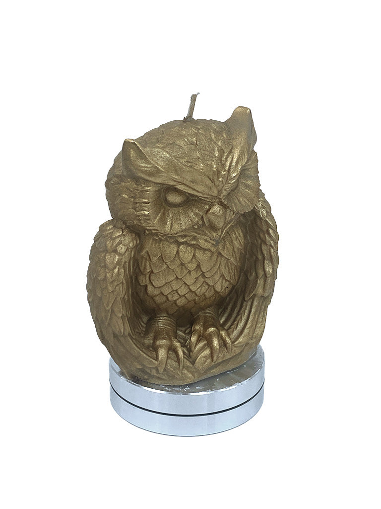Gold Owl Candle