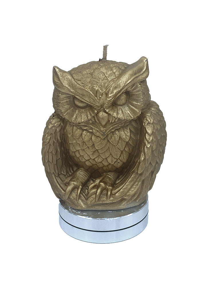Gold Owl Candle