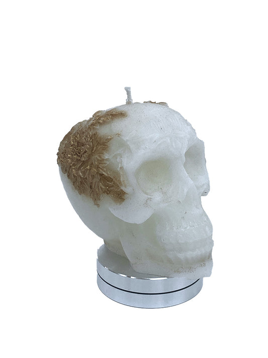 Gold Wreath Caesar Skull Candle