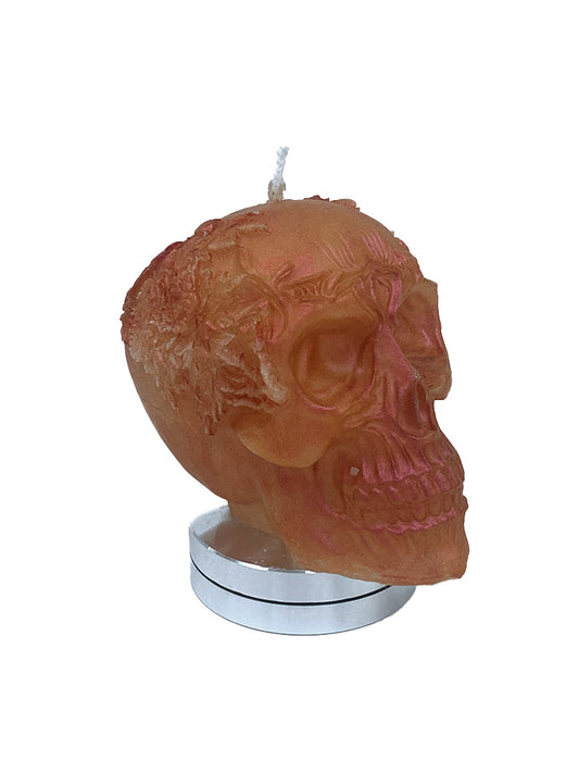 Pearlescent Wreath Caesar Skull Candle