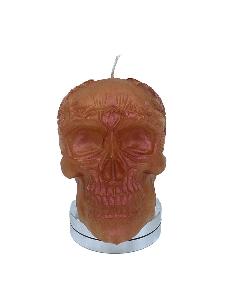 Pearlescent Wreath Caesar Skull Candle
