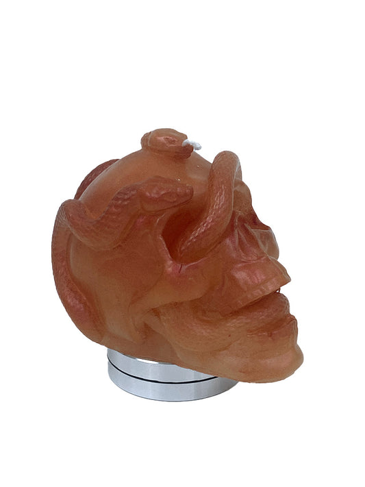 Pearlescent Medusa Skull Candle