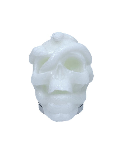 White Medusa Skull Candle